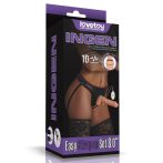   LoveToy Ingen Strap-On 875" - vibrátoros, távirányítós, herés felcsatolható dildó