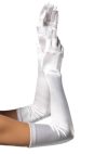 Leg Avenue Extra Long Satin Gloves - Extra hosszú szatén kesztyű (Fehér)