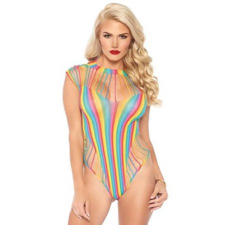 Shredded Opaque Cut Out Teddy Rainbow O/S - szivárványos body