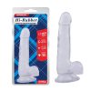 Hi-Rubber crystal 7.7 Inch - Letapasztható - herés élethű dildó - 19,5 cm (Áttetsző)