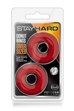 Stay Hard Donuts - péniszgyűrű szett (piros)