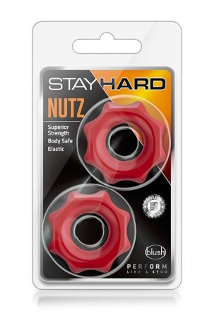 STAY HARD NUTZ Péniszgyűrű - Piros