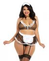 Dreamgirls Maid Plus Size Sheer Mesh - szobalány jelmez (XL-XXL)