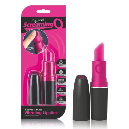 Screaming Lipstick - rúzs vibrátor (fekete-pink)