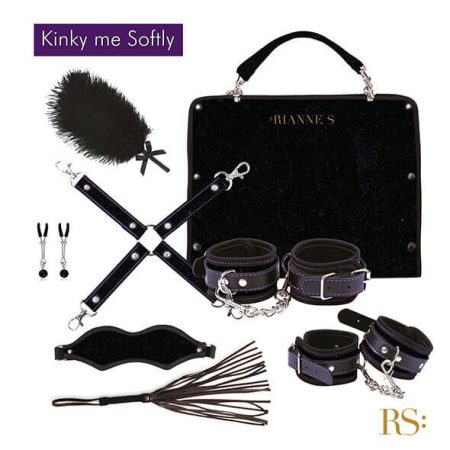 RS Soiree Kinky Me Softly - BDSM kötöző szett - fekete (7 részes)