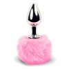 FEELZTOYS Bunny Tails - fém anál plug nyuszifarokkal (ezüst-pink)